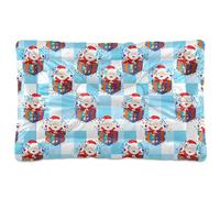 Ewusp Santa Claus Calming Dog Bed for Small Medium Large Pets Washable Dog Crate Mattress Soft and Cozy Pet Bed Floor Pad with Anti-Slip Bottom 60x46x4.5 cm