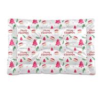 Ewusp Santa Claus Heads Calming Dog Bed for Small Medium Large Pets Washable Dog Crate Mattress Soft and Cozy Pet Bed Floor Pad with Anti-Slip Bottom 60x46x4.5 cm