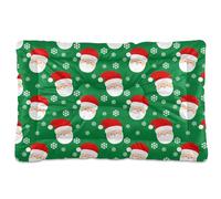 Ewusp Santa's Head and Snowflake Calming Dog Bed for Small Medium Large Pets Washable Dog Crate Mattress Soft and Cozy Pet Bed Floor Pad with Anti-Slip Bottom 60x46x4.5 cm