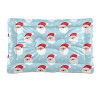 Ewusp Santa's Head Calming Dog Bed for Small Medium Large Pets Washable Dog Crate Mattress Soft and Cozy Pet Bed Floor Pad with Anti-Slip Bottom 60x46x4.5 cm