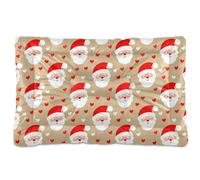 Ewusp Santa's Head Calming Dog Bed for Small Medium Large Pets Washable Dog Crate Mattress Soft and Cozy Pet Bed Floor Pad with Anti-Slip Bottom 60x46x4.5 cm