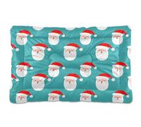 Ewusp Santa's Head Calming Dog Bed for Small Medium Large Pets Washable Dog Crate Mattress Soft and Cozy Pet Bed Floor Pad with Anti-Slip Bottom 60x46x4.5 cm