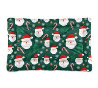 Ewusp Santa's Head Calming Dog Bed for Small Medium Large Pets Washable Dog Crate Mattress Soft and Cozy Pet Bed Floor Pad with Anti-Slip Bottom 60x46x4.5 cm