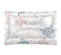 Ewusp Sea Turtles Calming Dog Bed for Small Medium Large Dogs Washable Dog Crate Mattress Soft and Cozy Pet Bed Floor Pad with Anti-Slip Bottom 91x60x6 cm