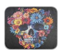 Ewusp Skull Flowers Dog Cooling Mat 50x70 cm Scratch-Resistant Pet Cool Mat Self Cool Ice Silk Bed Pad Summer Cooling Sleeping Pad for Dogs & Cats