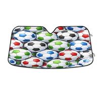 Ewusp Soccer Balls Windshield Sun Shade Foldable Car Front Window Sunshade Auto Sun Visor Heat Portection Blocks UV Rays and Keeps Vehicle Cool, 140 x 70 cm