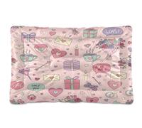 Ewusp Sweet Doodles Calming Dog Bed for Small Medium Large Pets Washable Dog Crate Mattress Soft and Cozy Pet Bed Floor Pad with Anti-Slip Bottom 91x60x6 cm