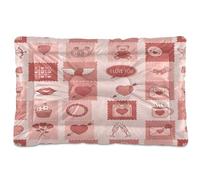 Ewusp Valentine's Day Icon Calming Dog Bed for Small Medium Large Pets Washable Dog Crate Mattress Soft and Cozy Pet Bed Floor Pad with Anti-Slip Bottom 60x46x4.5 cm