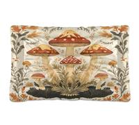 Ewusp Vintage Mushroom Calming Dog Bed for Small Medium Large Pets Washable Dog Crate Mattress Soft and Cozy Pet Bed Floor Pad with Anti-Slip Bottom 60x46x4.5 cm