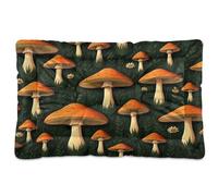 Ewusp Vintage Mushroom Calming Dog Bed for Small Medium Large Pets Washable Dog Crate Mattress Soft and Cozy Pet Bed Floor Pad with Anti-Slip Bottom 91x60x6 cm