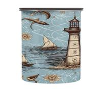Ewusp Vintage Nautical Style Airtight Coffee Canister 900 ML Stainless Steel Food Storage Jar Kitchen Sealed Container for Coffee, Beans, Tea, Sugar, Nuts