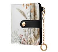 Ewusp Vintage Reed Flower Wallets for Women PU Leather RFID Blocking Clutch Wallet Bifold Compact Ladies Purse with Zipper Coin Pocket & ID Window