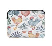 Ewusp Watercolor Chickens Laptop Sleeve 14 Inch Protective Laptop Case Waterproof Shockproof Briefcase Carrying Bag for Computer Notebook Tablet 34x26x2 cm