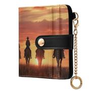 Ewusp Western Cowboy Wallets for Women PU Leather RFID Blocking Clutch Wallet Bifold Compact Ladies Purse with Zipper Coin Pocket & ID Window