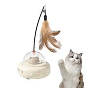 EWUYKMC Intelligent automatic cat teasing toy for relieving boredom, electric induction cat toy, feather cat teasing stick(Milk coffee color)