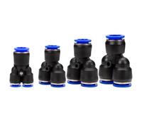 50PCS 100PCS/Pack Lots PY PW Pneumatic Fittings Air Fitting Y Type 3-Way for 4mm 6mm 8mm 10mm 12mm Tube Quick Push in Connectors(PW8-6(100PCS))