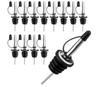 Ewwtrey 12pcs Bottle Pourers for Spirits, Speed Pourers Liquor Pourers, Stainless Steel Freeflow Spirit Pourer, Liquor Pourers Tapered Spout for Home Bar Olive Oil Bottles Stopper Pourers