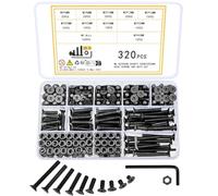 Ewwtrey 320 Pcs M5 Screws Set, Countersunk Hex Socket Head Cap Screws and Nuts Set, M5 Bolts and Nuts Assortment, Hexagonal Flat Head Machine Screw, with Wrench