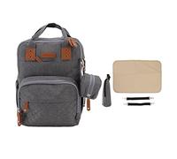 Ewxdghy Diaper Bag Backpack for Mom, Embroidered Double Shoulder Nappy Bag, 20L Large Capacity Mummy Backpack with Stroller Hanging, Water Oxford Fabric, USB Interface for Easy C (Gray)