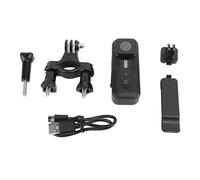 Ewxdghy Handlebar Camera with Fill Light, 1080P HD Wide Angle Anti Shake Cycling Camera, Water Resistant ABS Body with Handlebar Holder and Back Clip for Motorcycle Outdoor Sports