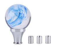 Ewxdghy JDM Style Gear Shift Knob, Universal Shifter Head for Manual Automatic Cars, Round Ball Shape Shift Lever Knob with 3 Adapters (8MM 9MM 10MM), Durable Metal Resin Material for Enha (Blue)