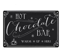 Ewxibnc Warm Up Here Hot Chocolate Bar Sign Kitchen Decorative Cafe Bar Home Metal Plate Wall Decor Retro Plaque Retro Metal Tin Sign 8X12 Inches