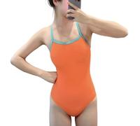 EWYRJYH One-piece Swimsuit, Crisscross Back Straps Thin Shoulder Straps Square Neckline Slim Fit, for The Pool and Vacation(M)