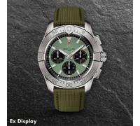 Ex-Display Breitling Avenger B01 Chronograph 44 Green Leather Strap Watch AB0147101L1X1