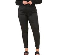 Ex Evans Faux Leather Skinny Jeans for Women, Ladies Plus Size Clothing Pull On Jeggings Black