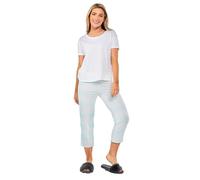 Ex Famous Store Cropped Pyjamas for Women UK, Ladies 3/4 Summer Pajamas Set Green