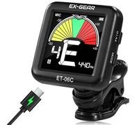 EX GEAR Professional Guitar Tuner Clip On, 360° Rotatable Acoustic Guitar Tuner, Quick & Accurate Tuning for Guitar Violin Bass Ukulele & Chromatic Tuner