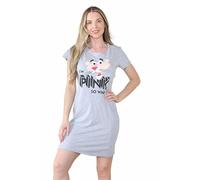 Ex High Street Brand Disney Pure Cotton Nightdresses for Women UK 6-22, Womens Nightwear Short Sleeve Ladies Nighties Women's Nightwear Cotton Nighties for Women Grey