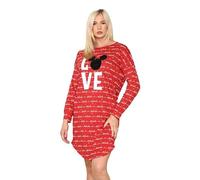 Ex High Street Brand Disney Pure Cotton Nightdresses for Women UK 6-22, Womens Nightwear Short Sleeve Ladies Nighties Women's Nightwear Cotton Nighties for Women Red