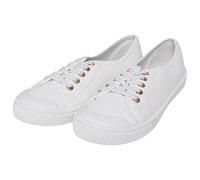 Ex High Street Brand Lace Up Women Shoes Canvas, Womens Trainers Low Top Flat Sneakers Women Gym Sports Pumps Ladies Trainers UK 3-25 White