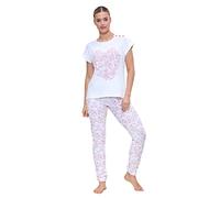 Ex High Street Brand Minions Pyjamas Set for Womens UK, Ladies Short Sleeve Official Licenced Nightwear Pjs White