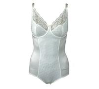 Ex Highstreet Ladies BHS Jacquard & Lace Medium Control Shaping Body Corselette (34B, White)
