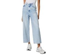 EX M&S Wide Jean HIGH Waisted Lyocell Blend RAW Hem Jean Ladies Denim Pant 572 (UK, Numeric, 8, Regular, Regular, Sky Blue)