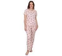 Ex M&S Zebra Heart Print Pyjamas - Women's Cotton Nightwear Set, Pink
