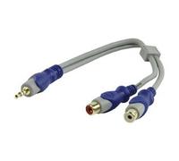 Ex-Pro® 0.25m (25cm) 3.5mm Jack plug to 2 x RCA Phono Connection 24K Gold (Stereo Left/Right)