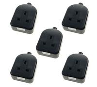 Ex-Pro 1 Gang High Impact Trailing Extension Socket, without Plug and Cable, 13A, Black - 5 Pack