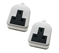 Ex-Pro 1 Gang High Impact Trailing Extension Socket, without Plug and Cable, 13A, White - 2 Pack