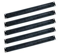 Ex-Pro 19 Inch Brush Strip Cable Management Panel, Sturdy 1U Rack Mount Brush Plate with Black Bristles - 5 PACK