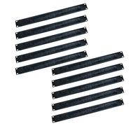 Ex-Pro 19 Inch Brush Strip Cable Management Panel, Sturdy 1U Rack Mount Brush Plate with Black Bristles - 10 PACK