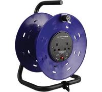 Ex-Pro 2 Gang Empty Cable Reel Drum, Freestanding Storage Stand Tidy, for up to 50m Lead