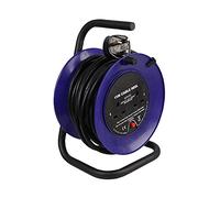 Ex-Pro 2 Gang Mini Open Cable Reel Extension Lead with Handle and Thermal Cut Out, 15m, Blue