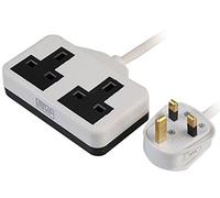 Ex-Pro 2 Gang Way 15m Metre 13A Mains Power Garden/Outdoors Extension Socket Lead Cable White Rubber