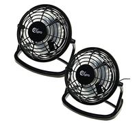 Ex-Pro 2 PACK Mini 4 Inch Ultra Quiet Desktop Cooling USB Fan with Tilting Design, Perfect for Home and Office Use, Simple Plug and Play - Black