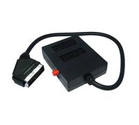 Ex-Pro 2 Way Scart Switch Box, Switchable, 0.5m Lead Cable Adapter for TV, DVD, VHS, Xbox, Freeview, and Games Consoles - 2 Way