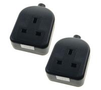 Ex-Pro 1 Gang High Impact Trailing Extension Socket, without Plug and Cable, 13A, Black - 2 Pack