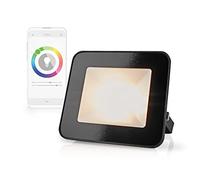 Ex-Pro 20W Smart WiFi Floodlight, Dimmable RGB LED Outdoor Wall Light, IP65 Rated with App and Voice Control, Compatible with Amazon Alexa and Google Assistant